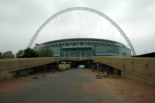 Wembley Stadium idag när FA-Cupfinalen skulle spelas där.