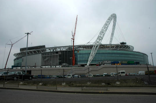 Wembley Stadium idag när FA-Cupfinalen skulle spelas där.