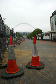Wembley Stadium idag när FA-Cupfinalen skulle spelas där.