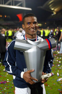 Fotboll, fransk, Lyon, Franska Mästare. Florent Malouda,