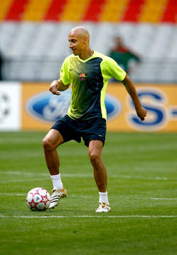 Henrik Larsson,  Barcelona tränar på Stade De France