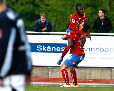 Fotboll. Svenska cupen. Kristianstad - Öster. John Pelu i