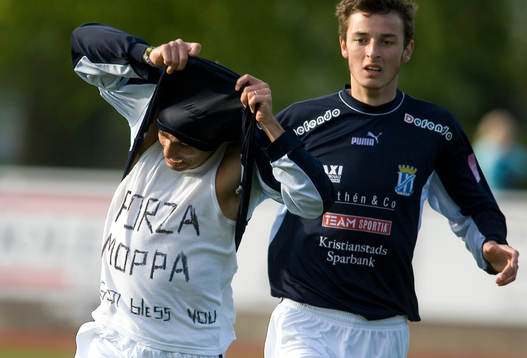 Fotboll. Svenska cupen. Kristianstad. Marcelo Sarvas, jubel