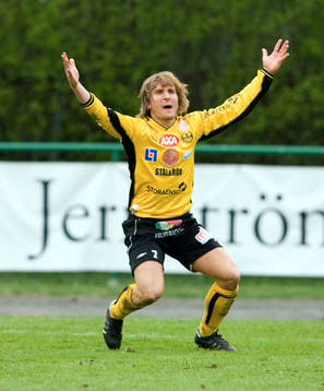 Johan Svensson, jubel, Mjällby