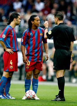 Fotboll, Champions League Final, Ronaldinho och Marquez,