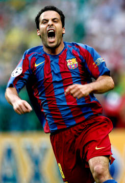 Giuly, Barcelona, jubel