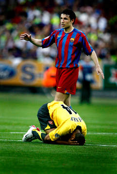 Mark Van Bommel, Barcelona och Thierry Henry, Arsenal, depp