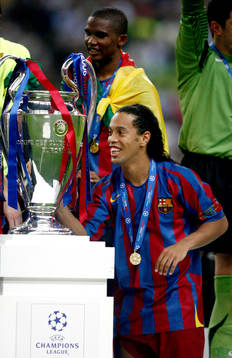 Ronaldinho, Barcelona,med pokal