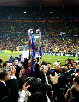 Barcelona, seger i Champions League. pokal, fotografer,