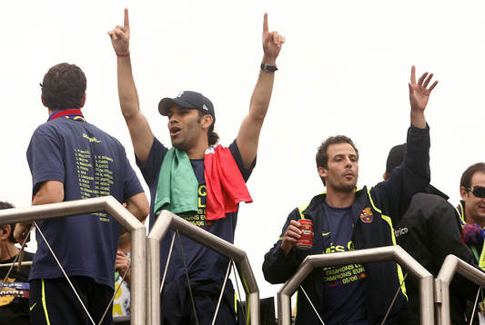 Rafael Marquez och Ludovic Giuly (Jubel, Buss, Mästare)