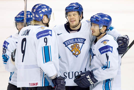 Olli Jokinen och Ville Peltonen, Finland (jubel)