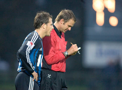 Tobias Hysén, Djurgården, samtalar med Michael Lerjéus,