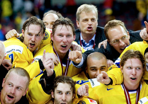 Niklas Kronwall, Johan Holmqvist, Stefan Liv Mattias