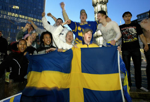 Ishockey, VM, VM-Guld, jubel vid Sergelstorg