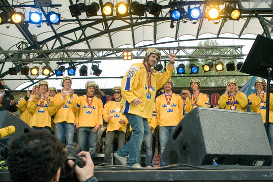 Ishockey, VM, VM-guld, Sverige, Firande av VM-guldet i