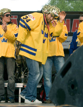 Ishockey, VM, VM-guld, Sverige, Firande av VM-guldet i