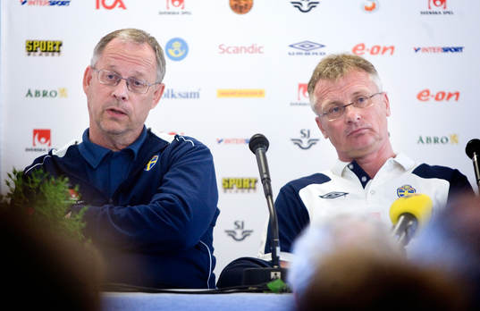 Presskonferens med Lars Lagerbäck och Roland Andersson,
