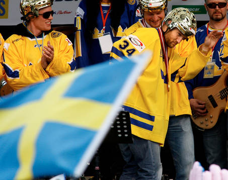 Ishockey, VM, VM-guld, Sverige, Firande av VM-guldet i