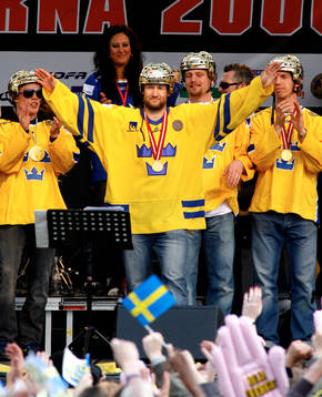 Ishockey, VM, VM-guld, Sverige, Firande av VM-guldet i
