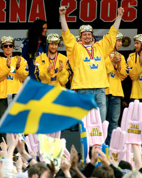 Ishockey, VM, VM-guld, Sverige, Firande av VM-guldet i