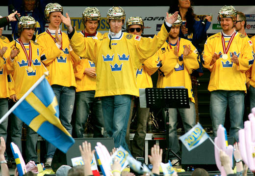 Ishockey, VM, VM-guld, Sverige, Firande av VM-guldet i