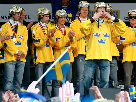 Ishockey, VM, VM-guld, Sverige, Firande av VM-guldet i
