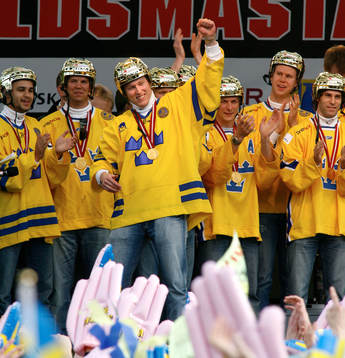 Ishockey, VM, VM-guld, Sverige, Firande av VM-guldet i
