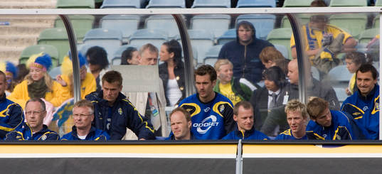 Lars Lagerbäck t.v. hade Zlatan Ibrahimovic t.h. kvar på