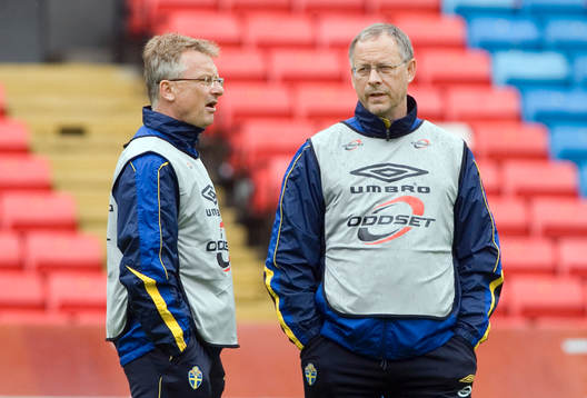 Roland Andersson, ass. förbundskapten och Lars Lagerbäck,