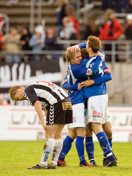 Patrik Nilsson och Mikael Bengtsson, jublar