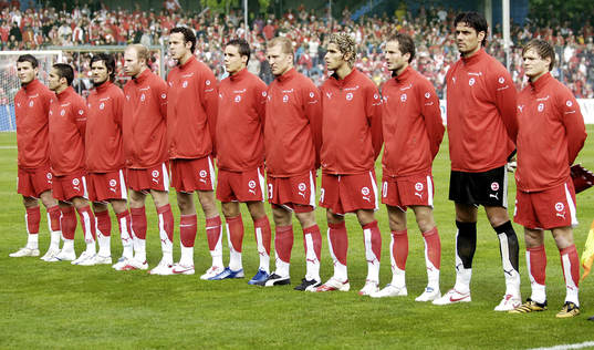 Fotboll, Träningsmatch, Schweiz, lagbild, startelva