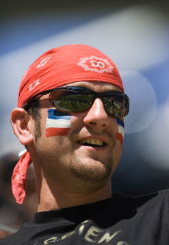 Fan, supporter, målad, ansiktsmålad, flagga