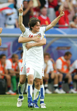 Tomas Rosicky och  Tomas Galasek, Tjeckien (Jubel)