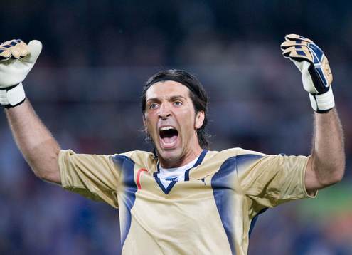 Gianluigi Buffon, Italien (Målvakt) höll nollan och jublar