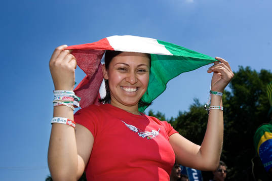 Supporter, fan, Italien, flagga
