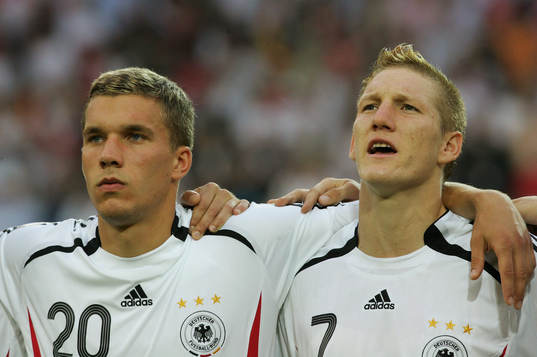 Lukas Podolski och Bastian Schweinsteiger, Tyskland