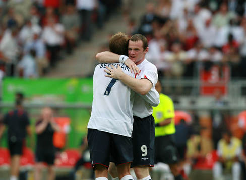 David Beckham och Wayne Rooney, England (Jubel)