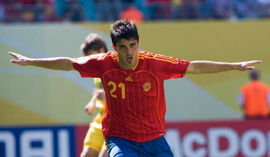 David Villa flyger av lycka