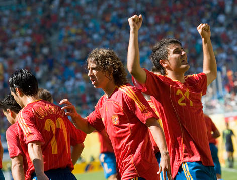 David Villa, Spanien, jubel