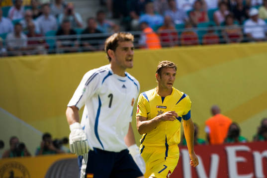 Iker Casillas, målvakt, Spanien och Andrij Sjevtjenko,