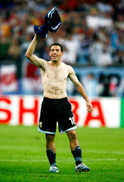 Fotboll, VM 2006, Maxi Rodriguez, Argentina, jubel