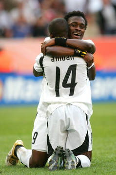Matthew Amoah och Derek Boateng, Ghana, jubel