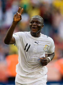 Sulley Muntari, Ghana, gjorde 2-0 målet, jubel, när Ghana