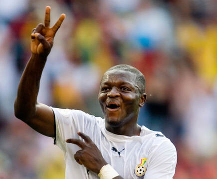 Sulley Muntari, Ghana, gjorde 2-0 målet, jubel, när Ghana