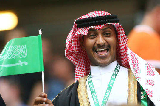 Fan, Supporter, flagga, Saudiarabien