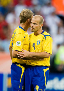 Fotboll, VM 2006, Marcus Allbäck och Fredrik Ljungberg,