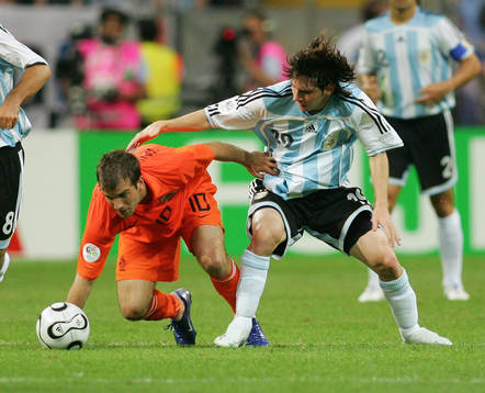 Rafael van der Vaart, Holland och Lionel Messi Argentina