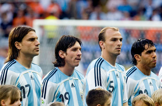 Fotboll, VM 2006, Leandro Cufre, Lionel Messi och Esteban