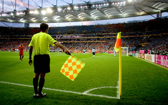 Arena, Frankfurt, hörnflagga, hörna, linjedomare