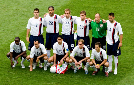 Fotboll, VM 2006, lagbild, startelva, USA